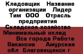 Кладовщик › Название организации ­ Лидер Тим, ООО › Отрасль предприятия ­ Складское хозяйство › Минимальный оклад ­ 15 000 - Все города Работа » Вакансии   . Амурская обл.,Благовещенск г.